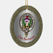 Buchanan Clan Badge & Tartan Thistle Personalized Keramisch Ornament (Rechts)