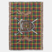 Buchanan Clan Badge & Tartan Throw Blanket Deken (Voorkant Verticaal)