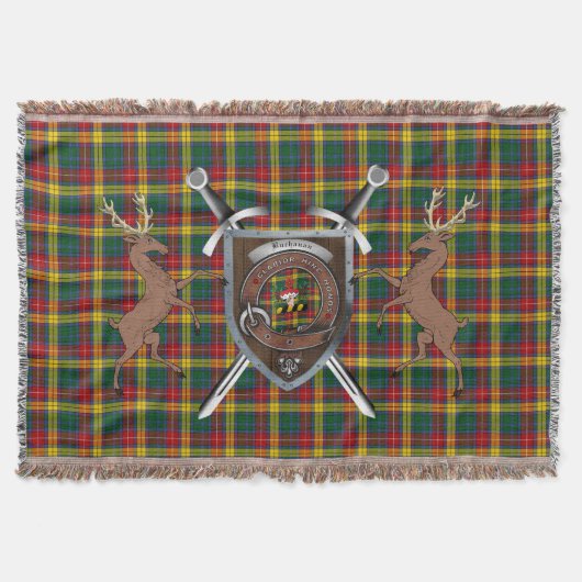 Buchanan Clan Badge & Tartan Throw Blanket Deken (Voorkant)
