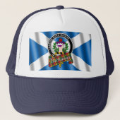 Buchanan Clan Badge & Tartan Trucker Hat Trucker Pet (Voorkant)