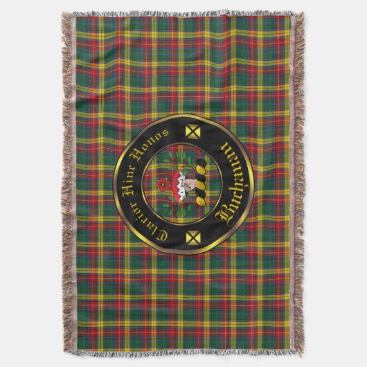 Buchanan Clan Crest & Tartan Gooien Deken (Voorkant Verticaal)