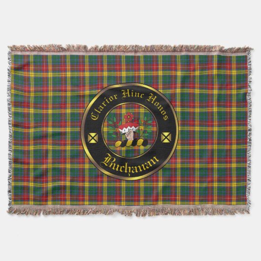 Buchanan Clan Crest & Tartan Gooien Deken (Voorkant)