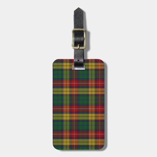 Buchanan Clan Familie Tartan Bagagelabel (Voorkant verticaal)