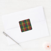 Buchanan Clan Familie Tartan Vierkante Sticker (Envelop)
