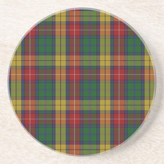 Buchanan Clan Familie Tartan Zandsteen Onderzetter (Voorkant)