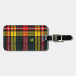 Buchanan Clan Plaid Scottish Pattern Monogram Bagagelabel