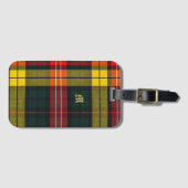Buchanan Clan Plaid Scottish Pattern Monogram Bagagelabel (Voorkant (horizontaal))