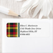 Buchanan Clan Rode, Gele en Groene Tartan Etiket (Insitu)