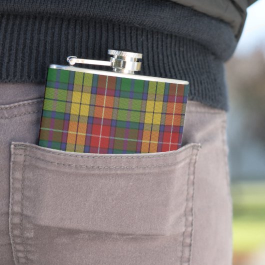 Buchanan Clan Tartan Patroon Heupfles (Voorbeeld)