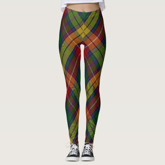 Buchanan Clan Tartan Patroon Leggings (Voorkant)