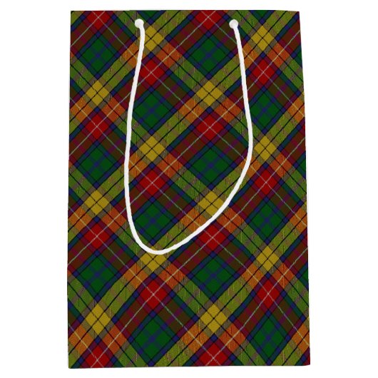 Buchanan Clan Tartan Patroon Medium Cadeauzakje (Voorkant)