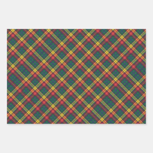 Buchanan Clan Tartan Plaid Christmas Inpakpapier Vel (Voorkant 2)