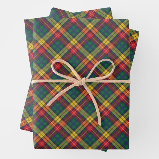 Buchanan Clan Tartan Plaid Christmas Inpakpapier Vel (In situ)