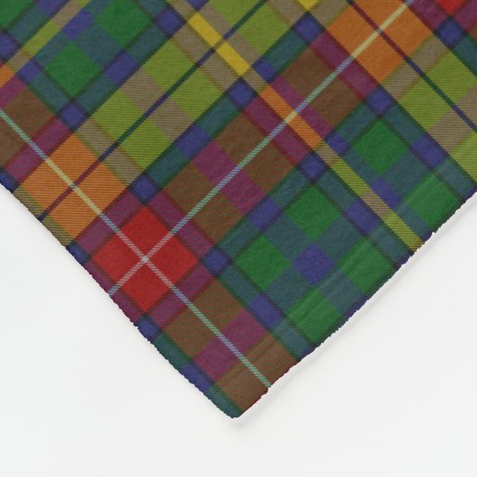 Buchanan Clan Tartan Pset Fleece Blanket (Hoek)
