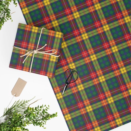 Buchanan Clan Tartan Pset Pattern Feestdagen Cadeaupapier