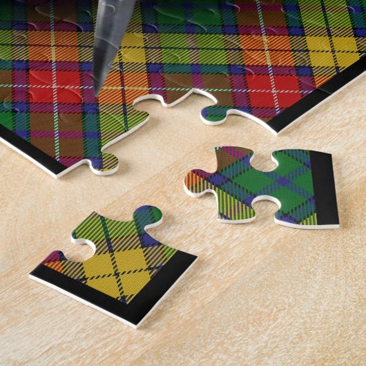 Buchanan Clan Tartan Swords and Shield Legpuzzel (Zijkant)