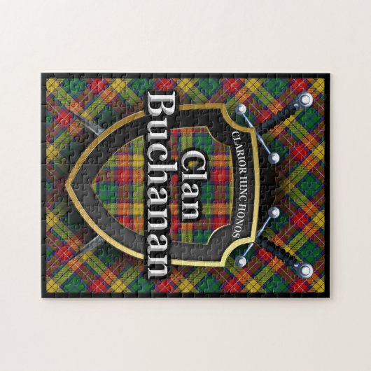 Buchanan Clan Tartan Swords and Shield Legpuzzel (Horizontaal)