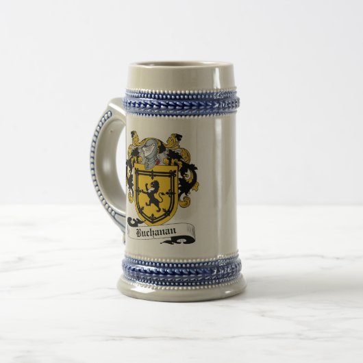 Buchanan Coat of Arms Stein - Familiecrest Bierpul (Voorkant links)