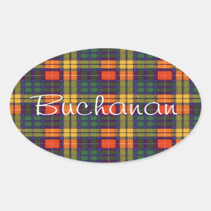 Buchanan familie clan Plaid Schotse kilt tartan Ovale Sticker
