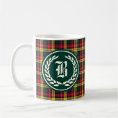 Buchanan Familie Rood en Geel Tartan Monogram Koffiemok (Links)