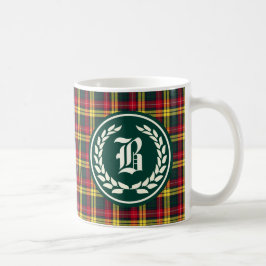 Buchanan Familie Rood en Geel Tartan Monogram Koffiemok