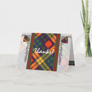 Buchanan Family clan Pset Scottish kilt tartan Bedankkaart