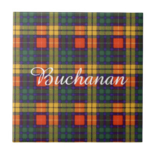 Buchanan Family clan Pset Scottish kilt tartan Tegeltje