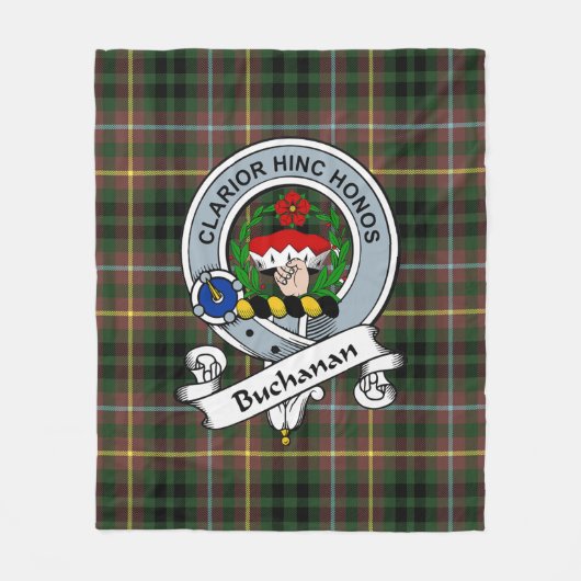 Buchanan Hunting Clan Badge Tartan Pset Fleece Deken (Voorkant)