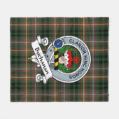 Buchanan Hunting Clan Badge Tartan Pset Fleece Deken (Voorkant (Horizontaal))