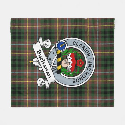 Buchanan Hunting Clan Badge Tartan Pset Fleece Deken (Voorkant (Horizontaal))