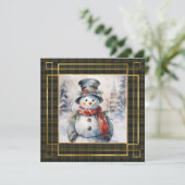 Buchanan Hunting Modern Scottish Tartan Christmas Feestdagenkaart (Staand voorkant)