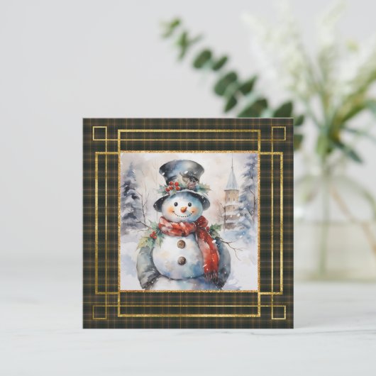 Buchanan Hunting Modern Scottish Tartan Christmas  Feestdagenkaart (Staand voorkant)