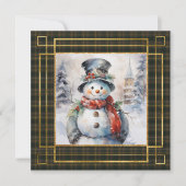 Buchanan Hunting Modern Scottish Tartan Christmas Feestdagenkaart (Voorkant)