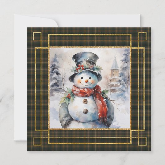 Buchanan Hunting Modern Scottish Tartan Christmas  Feestdagenkaart (Voorkant)