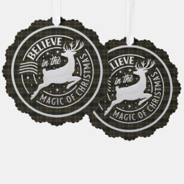 Buchanan Jacht Moderne Schotse Tartan Kerstmis Ornament Kaart