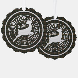 Buchanan Jacht Moderne Schotse Tartan Kerstmis Ornament Kaart