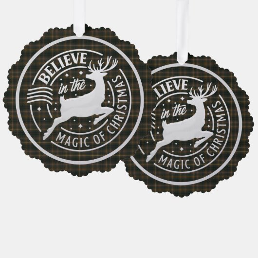 Buchanan Jacht Moderne Schotse Tartan Kerstmis Ornament Kaart (Voorkant / Achterkant)