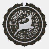 Buchanan Jacht Moderne Schotse Tartan Kerstmis Ornament Kaart (Voorkant)