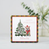 Buchanan Modern Tartan Happy Pawholidays Hond (Staand voorkant)