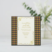 Buchanan Modern Tartan Weddenschap Kaart (Staand voorkant)