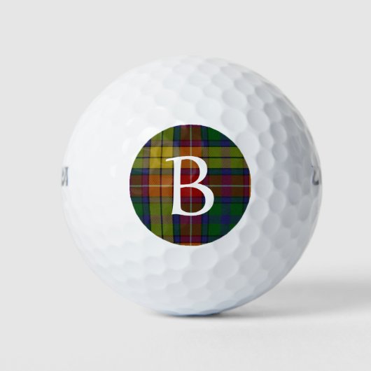 Buchanan Plaid Custom Monogram Golfballen (Voorkant)