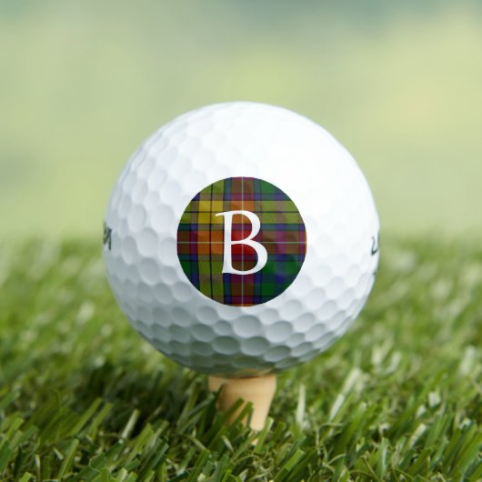 Buchanan Plaid Custom Monogram Golfballen (Insitu Shirt)