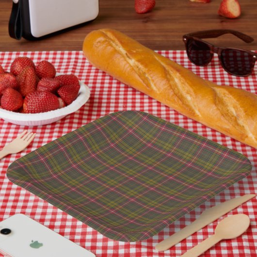 Buchanan Scottish Clan Tartan Papieren Bordje (Picknick)