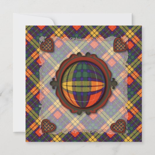 Buchanan Scottish clan tartan - Pset Kaart (Achterkant)