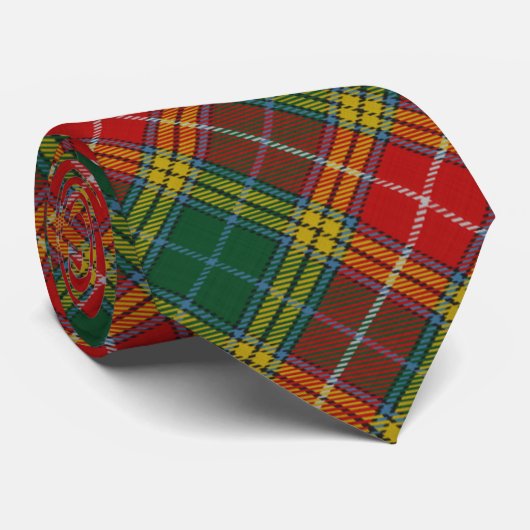 Buchanan Scottish Clan Tartan Stropdas (Opgerold)