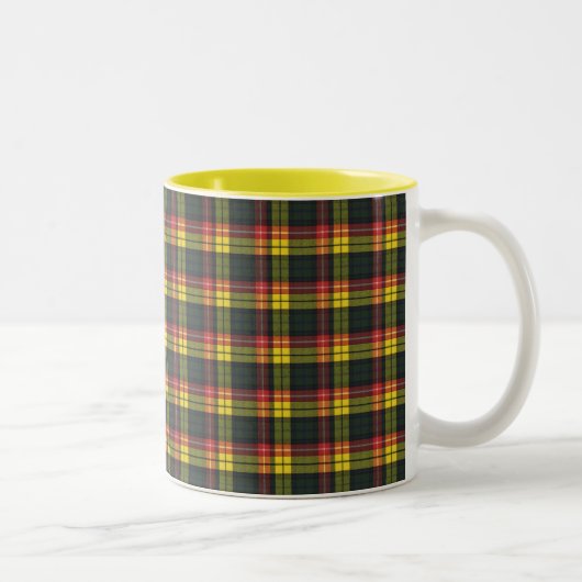 Buchanan Scottish Clan Tartan Tweekleurige Koffiemok (Rechts)
