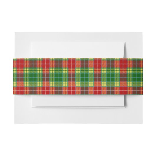 Buchanan Scottish Tartan Belly Band Uitnodigingen Wikkel (Voorkant Voorbeeld)