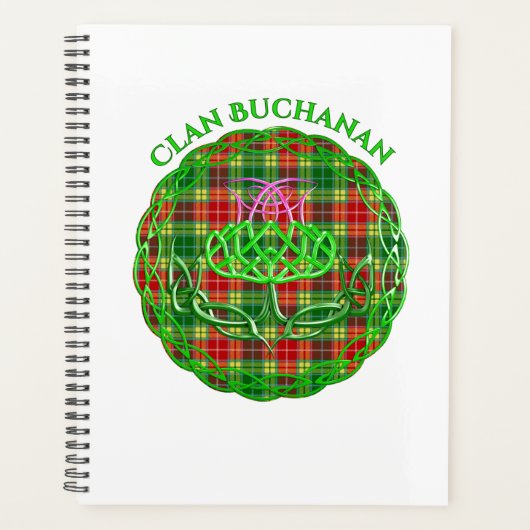 Buchanan Scottish Tartan Celtic Thistle Planner (Voorkant)