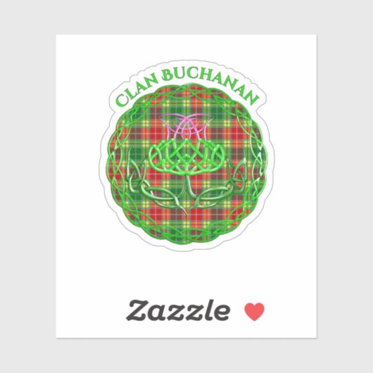 Buchanan Scottish Tartan Celtic Thistle Sticker (Vel)