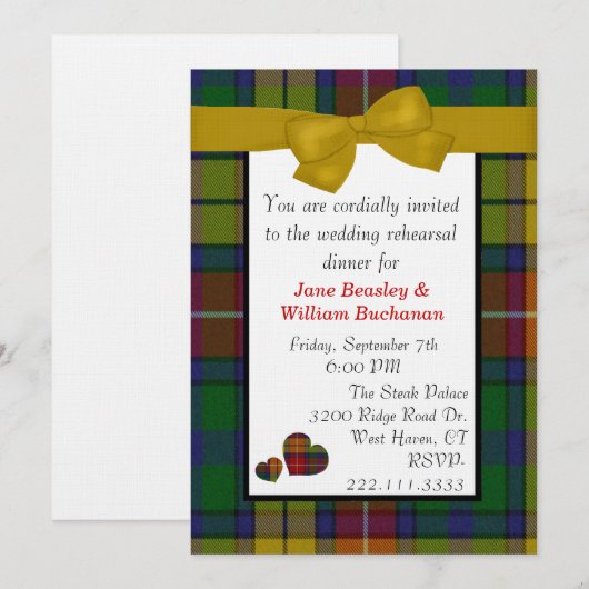 Buchanan Tartan Aanvraag Kaart (Voorkant / Achterkant)